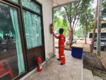 งานป้องกันฯ  เปลี่ยนถังเคมีดับเพลิง ของสำนักงานเทศบาลตำบลแชแ