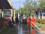 งานป้องกันฯ ล้างทำความสะอาดบริเวณวัดภายในหมู่บ้าน  ณ  หมู่ที