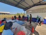 งานป้องกันฯ  ร่วมฝึกซ้อมแผนดับเพลิงและอพยพหนีไฟ ณ  โรงน้ำแข็